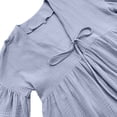 thumbnail image 4 of Women's Casual V Neck A Line Dress With Tie Detail And Flutter Sleeves Women Day Dresses Womens Short Dresses V Neck Midi Dresses for Women Casual Summer Dress Loose Summer Dress for Women Loose Dress, 4 of 4