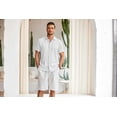 thumbnail image 4 of Coshow Mens Short Sleeve Casual Button Down Shirts Summer Dress Shirts, 4 of 5