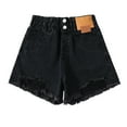 thumbnail image 2 of LWNYDPLSD Scrunch Shorts High Waisted Wide Leg Jeans Flared Jeans Spandex Volleyball Shorts Frilly Shorts Cute Baggy Jeans Girl Clothes Size 8, Black 8-9 Years, 2 of 5