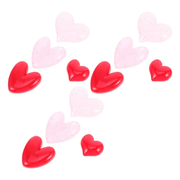 OULII  Assorted Color Heart Shaped Fridge Magnets, Cute Decorative Valentine's Day Resin Magnets