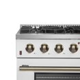thumbnail image 2 of Forno Galiano 36-inch Freestanding Gas Range in White with Antique Brass Design, 6 Burners, 83,000 BTU, 5.36 cu.ft. Convection Oven, 2 of 11