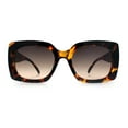 thumbnail image 5 of Womens Mod Chic Designer Fashion Thick Plastic Rectangle Butterfly Sunglasses Tortoise - Brown, 5 of 8