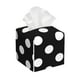 thumbnail image 1 of Fotbe Black and White Polka Dot Porta Pañuelos Decorativo de Cuero, Caja Cuadrada Moderna para Pañuelos Faciales, Organizador y Dispensador 5x5x5'', 1 of 7
