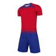 thumbnail image 4 of Atogsazn Kids Boys Football Training Set Childrens Athletic Jogger Outfit Short Sleeve Tee & Shorts Running Suit Summer Red 4-5 Years Fashion, 4 of 9