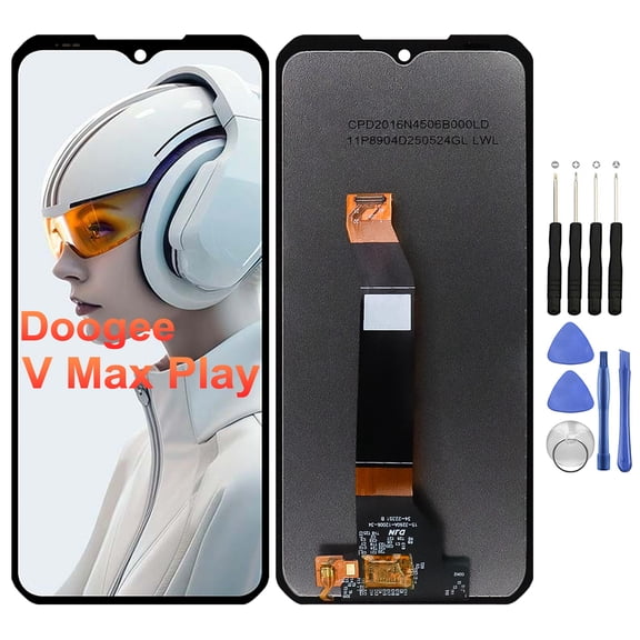 KIQ Replacement LCD Screen Full Assembly with Digitizer Compatible with Doogee V Max Play(Withtout Frame)