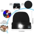 thumbnail image 2 of Zukuco Bluetooth Beanie Hat with LED Light and Wireless Headphone, Winter Headlamp Beanie Cap for Men Dad Women, Birthday Christmas Valentines Day Gift, 2 of 7