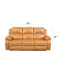 thumbnail image 2 of Bonded Leather Living Room Furniture Set Reclining Sofa Set Loveseat Furniture Sets in Living Room Sofa Recliners (Sofa, Ginger), 2 of 12