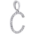 thumbnail image 2 of 10K White Gold Unisex Diamond Initial Pendant Block Font Letters 0.20 Ct. | C, 2 of 3