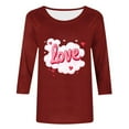 thumbnail image 5 of 3/4 Sleeve Love Heart Tunic Tops Crewneck Loose Casual Cute Spring Valentines Outfits 2026, 5 of 5