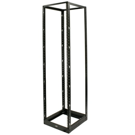 Navepoint 45U Professional 4-Post IT Open Frame Server Network Relay Rack 7 Feet Tall Black