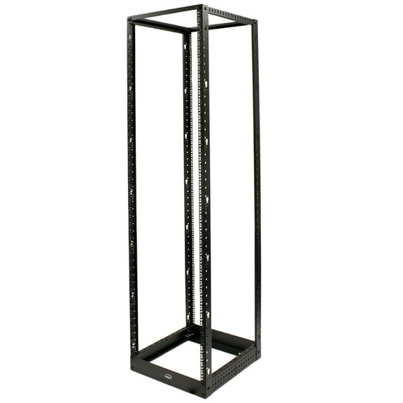 Navepoint 45U Professional 4-Post IT Open Frame Server Network Relay Rack 7 Feet Tall Black