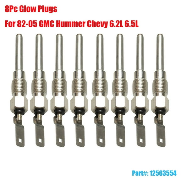 8X Glow Plugs Glowplug 12563554 For GMC Hummer Chevy 6.2L 6.5L Diesel 6.2 6.5 L