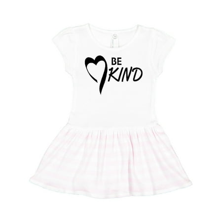 

Inktastic Be Kind with Heart Ribbon in Black Text Gift Toddler Girl Dress