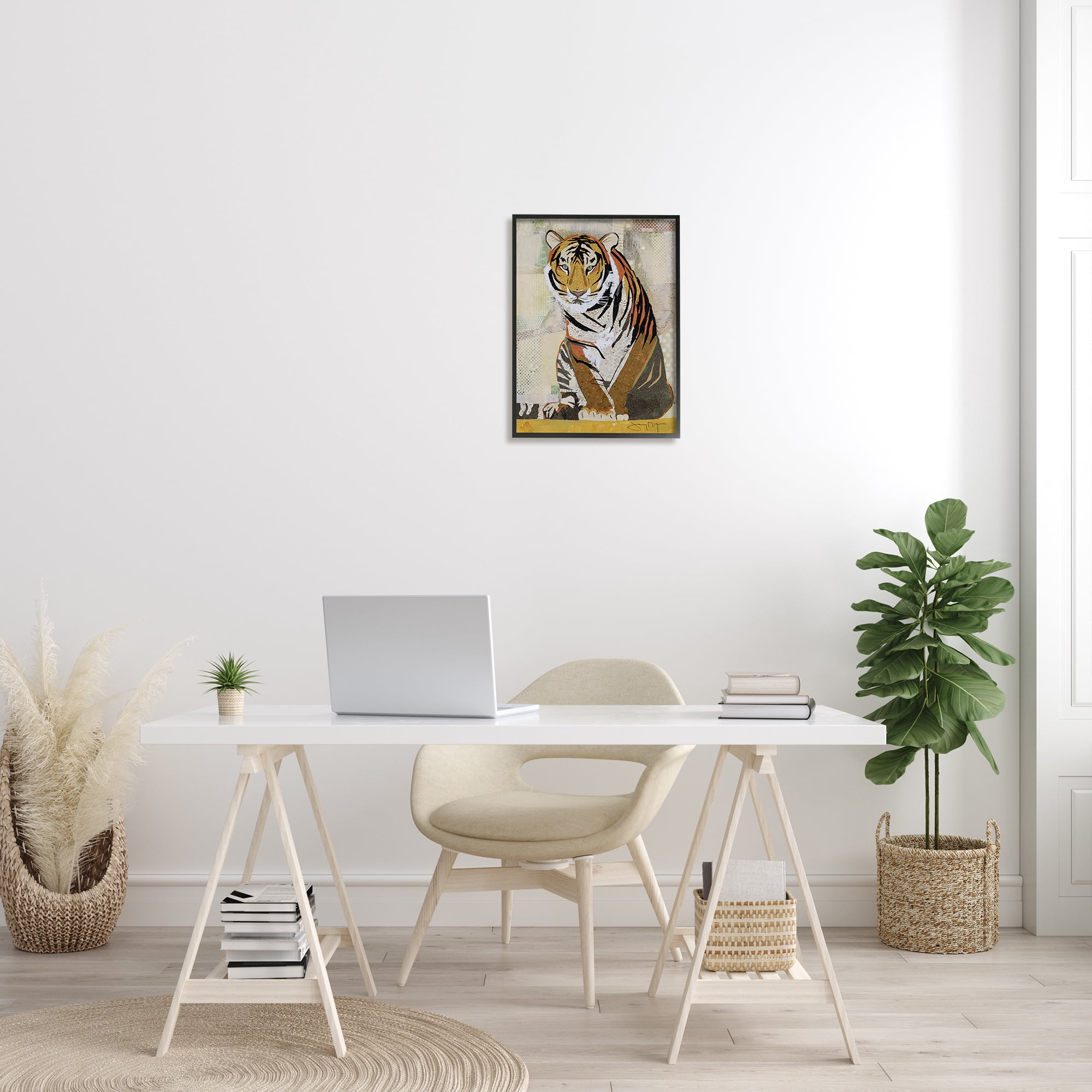 Stupell Industries Resting Jungle Tiger over Abstract Patterns, 16 x 20, Designed by Jenny McGee