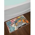 thumbnail image 2 of New York Taxi Bath Mat, NY City Theme Illustration of Vintage Style Advertising Board, Plush Bathroom Decor Mat with Non Slip Backing, 29.5" X 17.5", Eggshell and Multicolor, by Ambesonne, 2 of 2