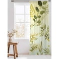 thumbnail image 3 of Sheer Curtains 108 Inches Long, Sage Green Leaves Semi Sheer Curtains Light Filtering Window Treatment, Summer Botanical Farmhouse Watercolor Leaf Privacy Voile Drapes for Living Room 52x108 Inch, 3 of 7