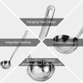 thumbnail image 2 of Slotted Ladle and Soup Spoon Set, 304 Stainless Steel 11.4 Inch Long Handle Soup Ladle Sieve Spoon for Kitchen Cooking Serving Skimming Hotpot Oil Filter, 2 of 7