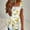 #Yellow, variant on DPTALR George Women's Print Round Neck Short Sleeve T-Shirts,White,Size XXXL