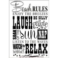 thumbnail image 3 of Beach Rules Subway Art Phrases and Quote Wall Decals Sticker 23x15 Black, 3 of 3
