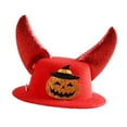 thumbnail image 4 of Gorro con cuernos para mascota de Halloween para perro y gato, decoración cómoda para fiestas, disfraz de Halloween para mascotas, fiestas temáticas Calabaza bruja roja, 4 of 8