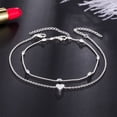 thumbnail image 4 of Tobilleras en capas Mujer Corazón Plata Tobillo Pulsera Encanto Con cuentas Delicada joyería de pie para mujeres y niñas adolescentes Verano Descalzo Tobillera de playa XianweiShao 8390611992866, 4 of 4