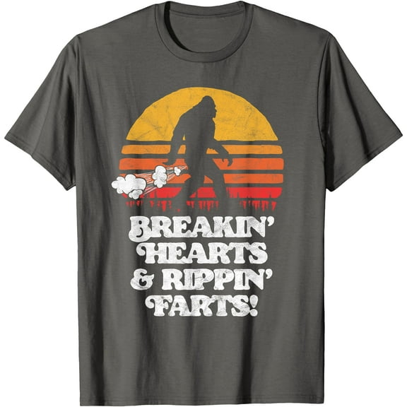 Sasquatch Breakin Hearts & Rippin Farts! Funny Bigfoot Sun Unisex T-Shirt for Men Women Kids Toddler