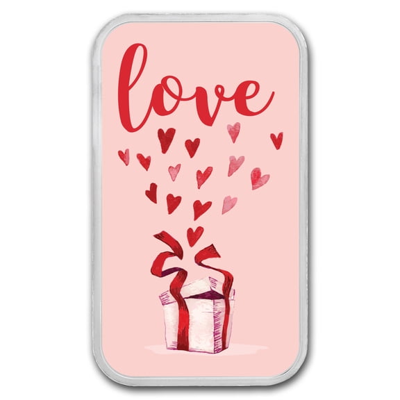 1 oz Silver Colorized Bar - APMEX (Gift of Love)