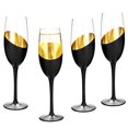 thumbnail image 1 of 4-pack Black Stemmed Champagne Flutes - 8oz Wedding/party Glassware, 1 of 5
