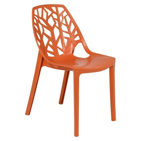 Modern Dining Chair - Lightweight Plastic Indoor Outdoor Seat - Stackable Design