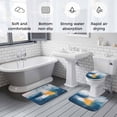 thumbnail image 5 of Navy Blue Yellow Bath Mat 3 Piece Bathroom Rug Set, Modern Oil Painting Art Abstract Non Slip Bath Rug Contour Mat and Toilet Lid Cover, Absorbent Shower Mats Soft Bath Rugs and Mats Sets, 5 of 8