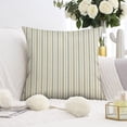 thumbnail image 3 of Stylish Farmhouse Pillow Covers, 18x18, Set of 2 - Linen Striped Patchwork for Delightful Outdoor Furniture and Porch Swing, 3 of 7