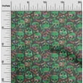 thumbnail image 2 of oneOone Georgette Viscose Green Fabric Skull Craft Projects Decor Fabric Printed By The Yard 42 Inch Wide-aB, 2 of 4