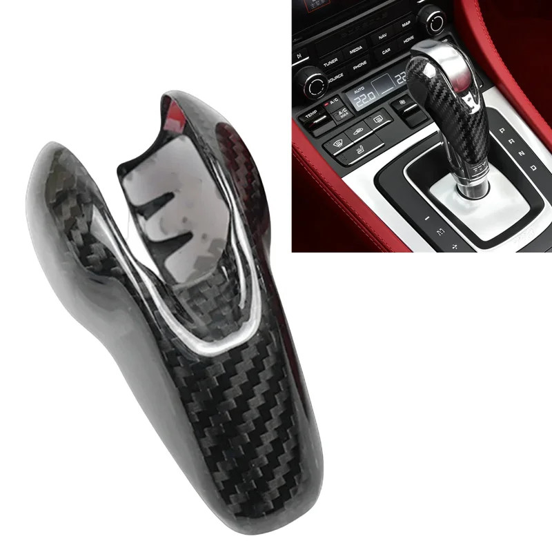 Real Carbon Fiber Gear Shift Knob Cover for Porsche Panamera 970 Macan 718 911