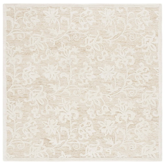 SAFAVIEH Martha Stewart Metro Floral Area Rug, Gold/Ivory, 6' x 6' Square