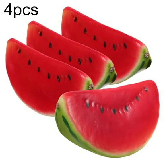Chendee 4Pcs Simulated Watermelon Model Fruit Slices Photography Props Artificial Foam