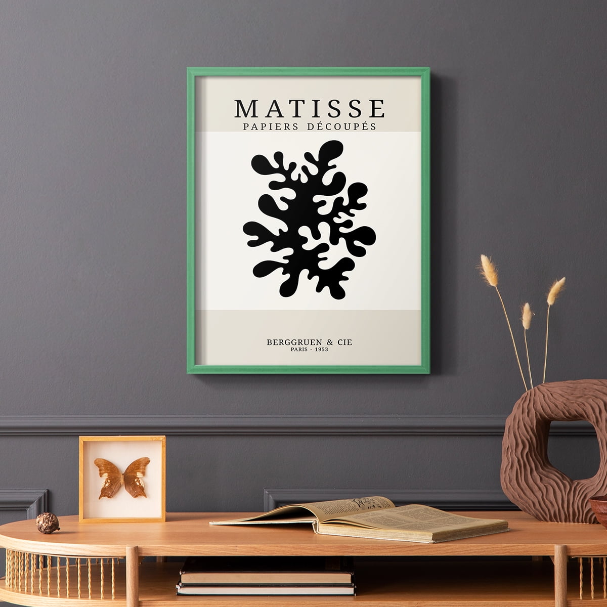 Matisse CDXV in Green Solid Wood Framed Print No Nail Hanging