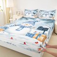 thumbnail image 3 of Manfei Lovely Xmas Snowman Twin Sheet Sets,Teens Christmas Gifts Twin Fitted Sheet,Happy New Year Flat Sheet For Boys Girls,Luxury Bedroom Decor,3-Piece, 3 of 7