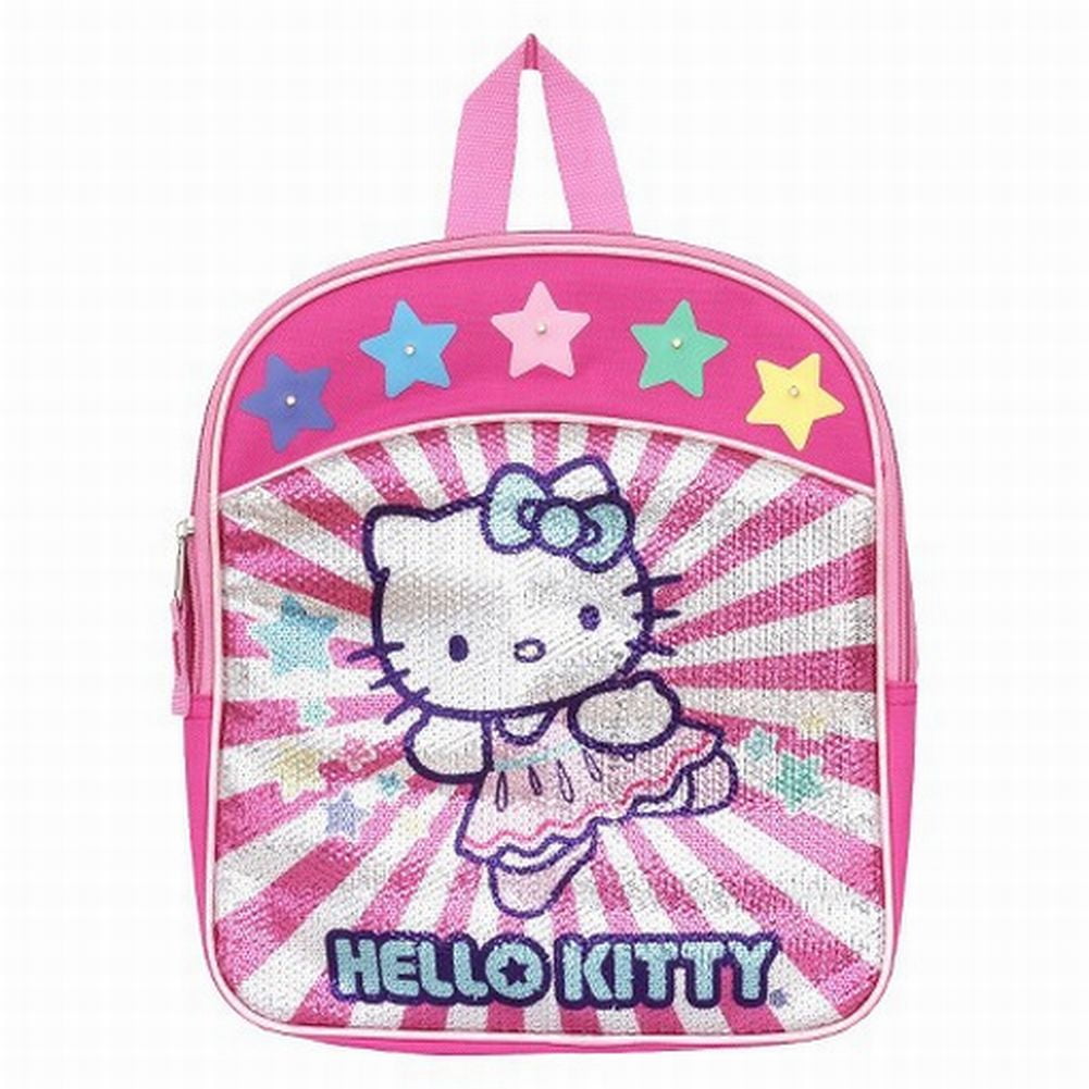 Hello Kitty Pink Sequin Light Up Mini Backpack Kids Travel School Back