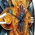 thumbnail image 4 of Designart "Pointillism Mandala Gold and Teal Yoga" Pointillism Oversized Wall Clock, 4 of 5
