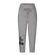 thumbnail image 5 of ICHUANYI Clearance Woman Fashion Drawstring Pockets Elastic Waist Printing Capris Pants(Gray, L) ICHUANYI WER2023080903993, 5 of 6