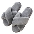 thumbnail image 2 of SPRING PARK Women's Faux Fur Comfy Lightweight Open Toe Indoor Outdoor House Slippers, 2 of 7
