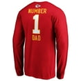 thumbnail image 3 of Men's Red Kansas City Chiefs #1 Dad Long Sleeve Team Logo T-Shirt, 3 of 3