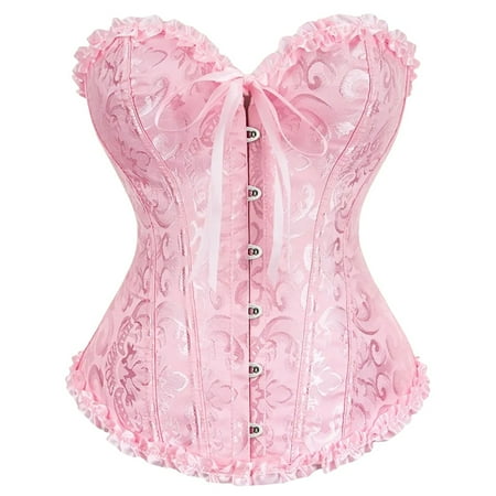 Audhol Renaissance Corset Women Lace off Shoulder Corset Bustier Boned Overbust Corset Bodyshaper Top Vintage Corset Red1 XS