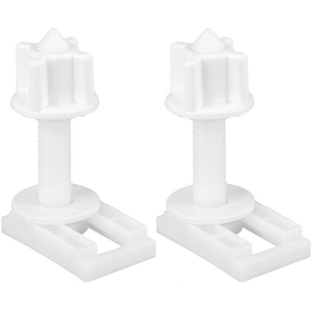 Miangastore 2 Sets Plastic Toilet Seat Hinge Bolt Screw with Nuts and Washers Set (2pcs hinge bolt screws, 2pcs nut caps, 2pcs fixing pieces, Gasket Color for Random)