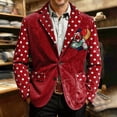 thumbnail image 5 of IWRICH Men's Mardi Gras Corduroy Printed Blazer Carnival Casual Holiday Suit Jacket Rave Party Holiday Coat with Pocket 11-Red 4XL, 5 of 5