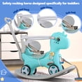 thumbnail image 2 of iYofe Rocking Horse for Toddlers Balance Bike Ride On Toys with Push Handle, Backrest and Balance Board for Baby Girl and Boy, Blue, 2 of 8