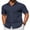 Navy Blue, variant on COOFANDY Men' Cotton Shirts Short Sleeve Casual Button Down Shirts Summer Beach Wedding Shirts
