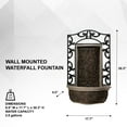 thumbnail image 3 of XBrand 30.31" H Stone/Black Polyresin and Metal Indoor Outdoor Wall Mounted Waterfall Fountain with Pump, Wall-Hanging Fountains, Water Fountain Décor, Wall Fountain, 3 of 10