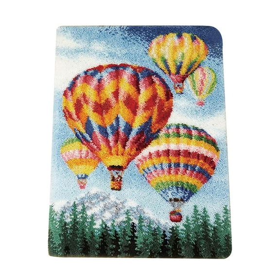 Latch and hook Rug Kits, Embroidery Carpet Hot Air Balloon latch and hook Rug, for Adults Kids Cushion Crochet Hook crafts Blanket for Living room and home 20*15in