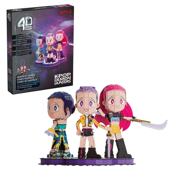 4D Build, KPop Demon Hunters HUNTR/X Chibi 3D Puzzle, 168 Pieces, for Ages 12 & Up
